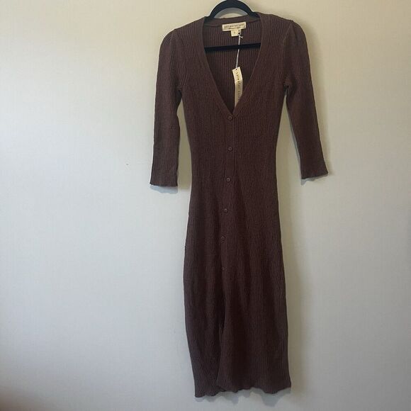 Saltwater Luxe Button Down Brown Sweater Dress Womens Size Small - Picture 1 of 8